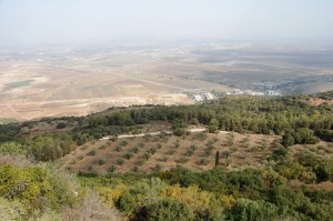Israel - gezicht vanaf Karmel op vlakte v Jizreel     